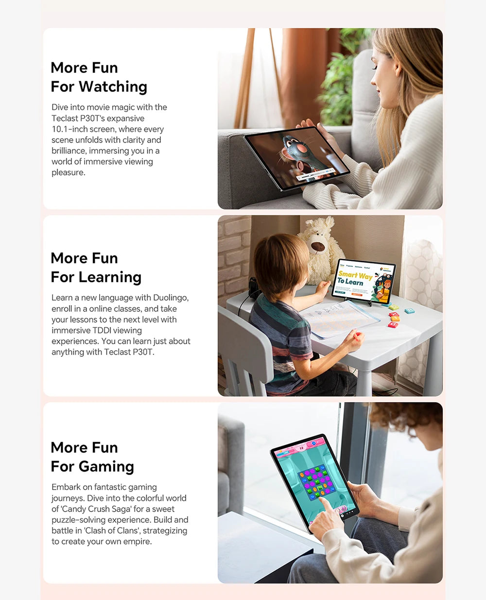 Tableta Teclast P30T Android 15 de 10,1" IPS, hasta 12 GB de RAM, 128 GB de ROM, procesador T606 de 8 núcleos, batería de 6000 mAh, teclado, funda, ratón, lápiz óptico, auriculares y soporte.