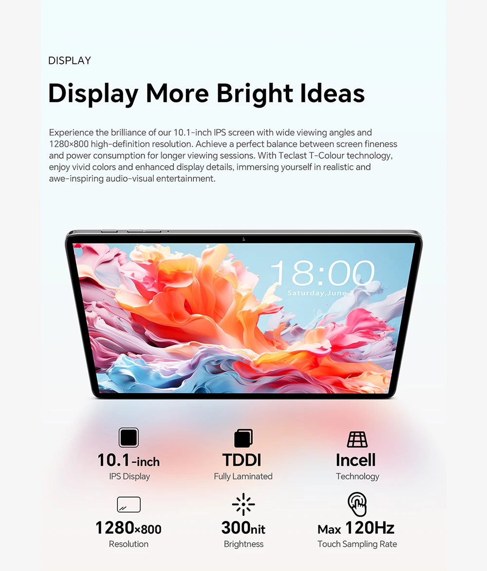 Tableta Teclast P30T Android 15 de 10,1" IPS, hasta 12 GB de RAM, 128 GB de ROM, procesador T606 de 8 núcleos, batería de 6000 mAh, teclado, funda, ratón, lápiz óptico, auriculares y soporte.