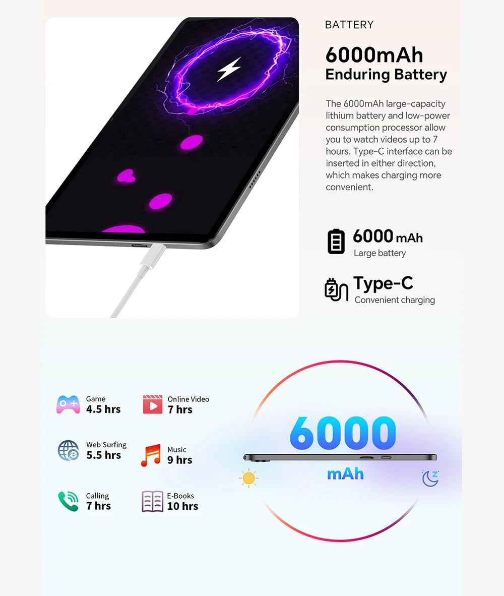 Tableta Teclast P30T Android 15 de 10,1" IPS, hasta 12 GB de RAM, 128 GB de ROM, procesador T606 de 8 núcleos, batería de 6000 mAh, teclado, funda, ratón, lápiz óptico, auriculares y soporte.